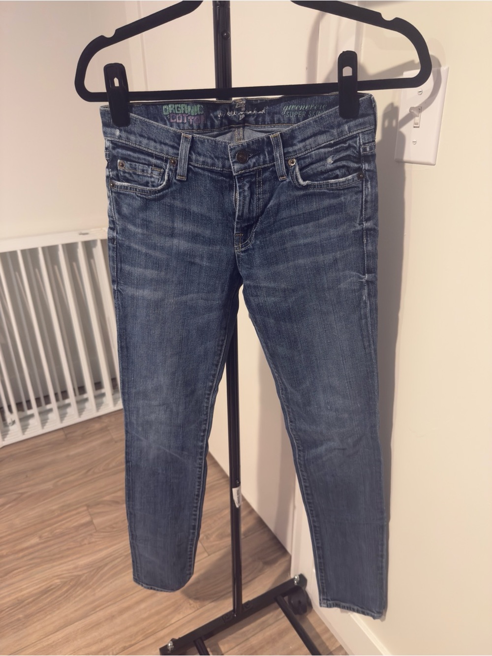 7 For All Mankind Women's Skinny Jeans in Medium Blue Wash